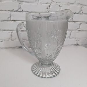 Jeanette Glass Iris Pitcher in clear